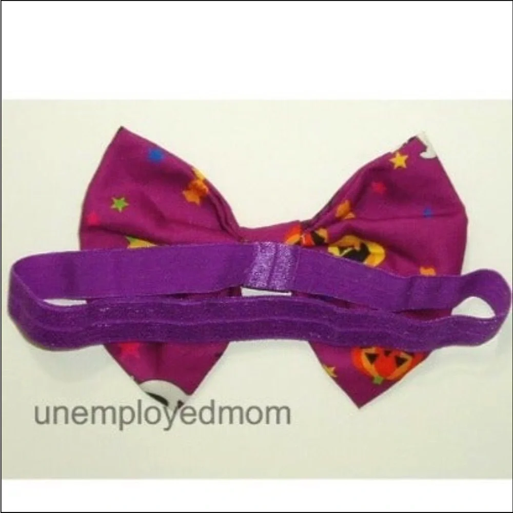 Purple Ghost Halloween Bow Headband Baby Girls Hair Accessories Headwrap